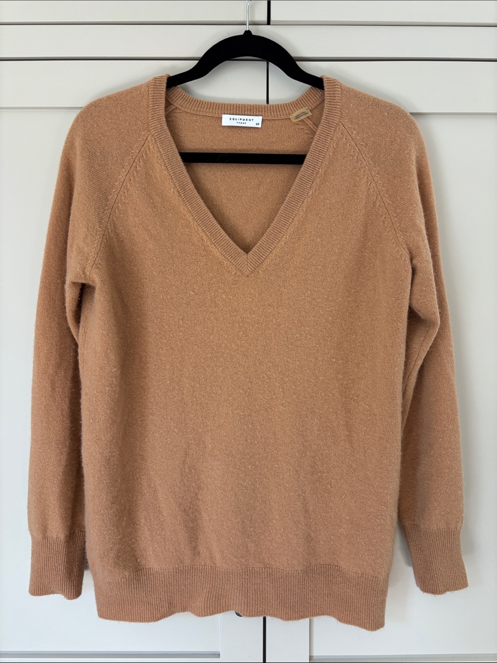 Equipment 100% Cashmere Camel V-Neck Sweater